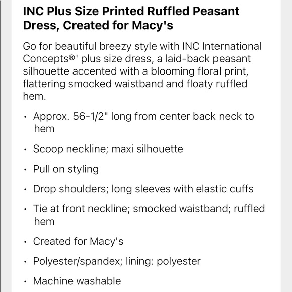 🆕Yellow 💛 INC Peasant Style Dress - Picture 4 of 4